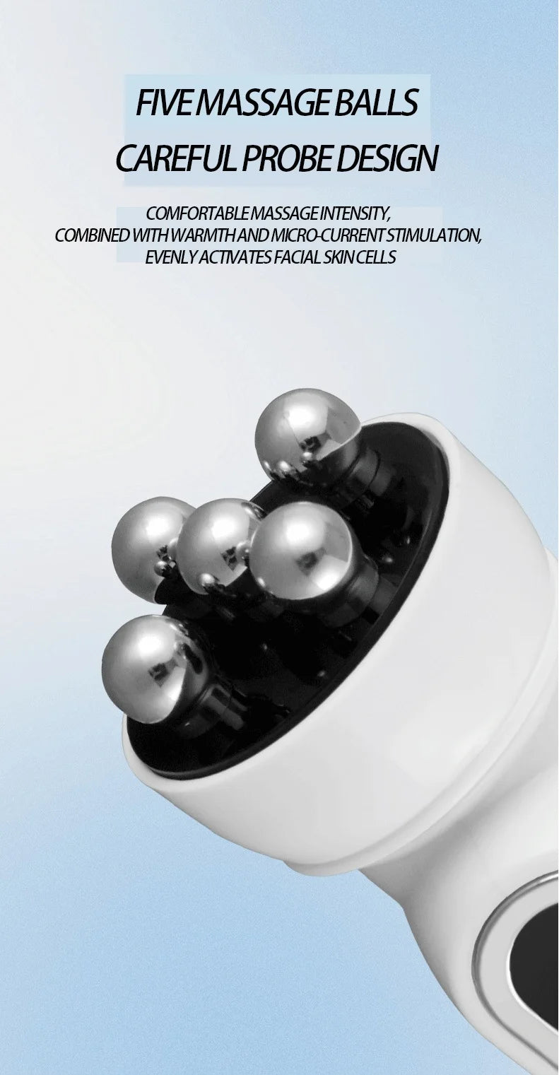 EMS Microcurrent Facial Heating Body Eye RF Face Lift Pulling Electric Rotating Roller Massage Beauty Device