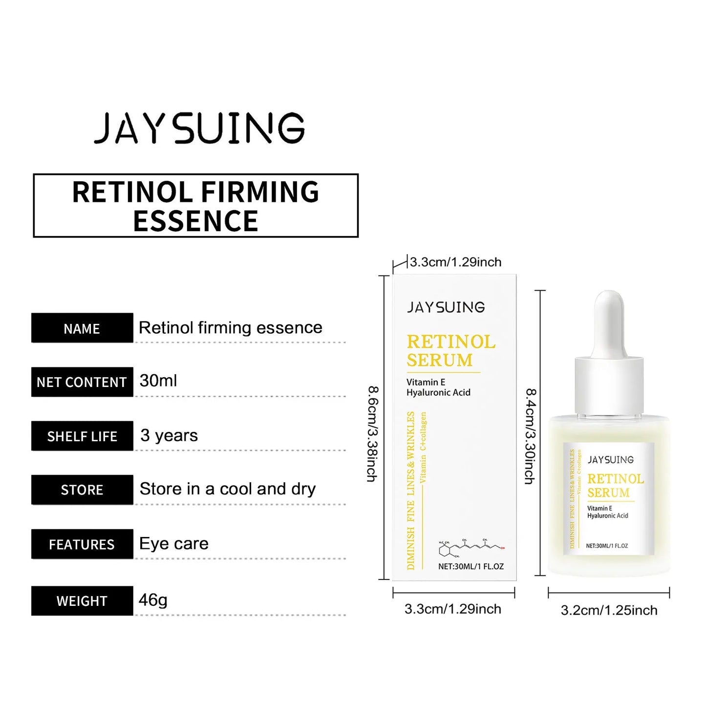 Retinol Eye Serum – Collagen & Hyaluronic Acid Anti-Puffiness