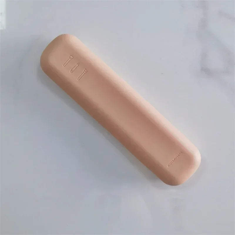 Travel Makeup Brush Holder – Silicone Waterproof Cosmetic Organizer