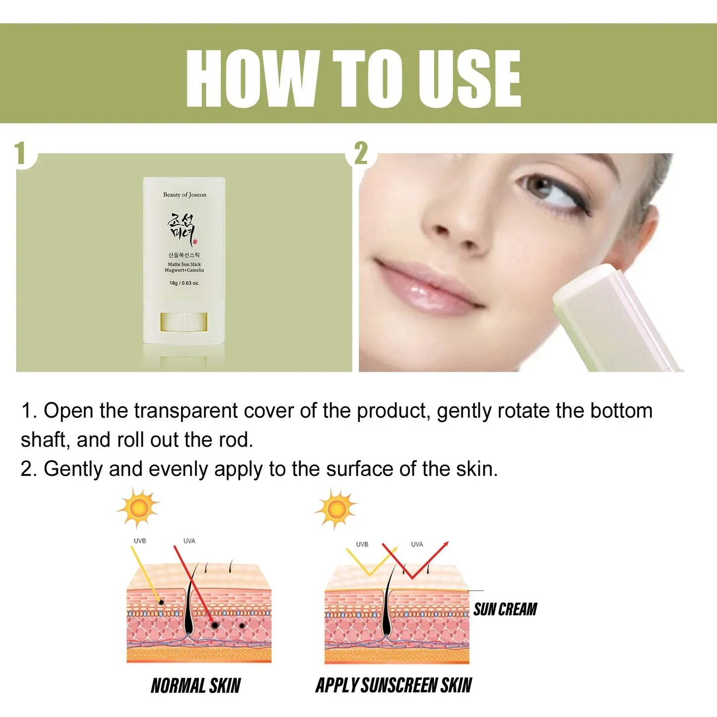 SPF Face Sunscreen Stick – Matte Oil-Control UV Cream