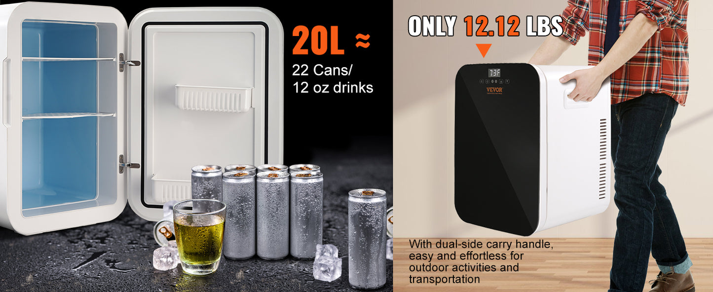 VEVOR 20L Mini Fridge – Portable Skincare & Cosmetic Cooler