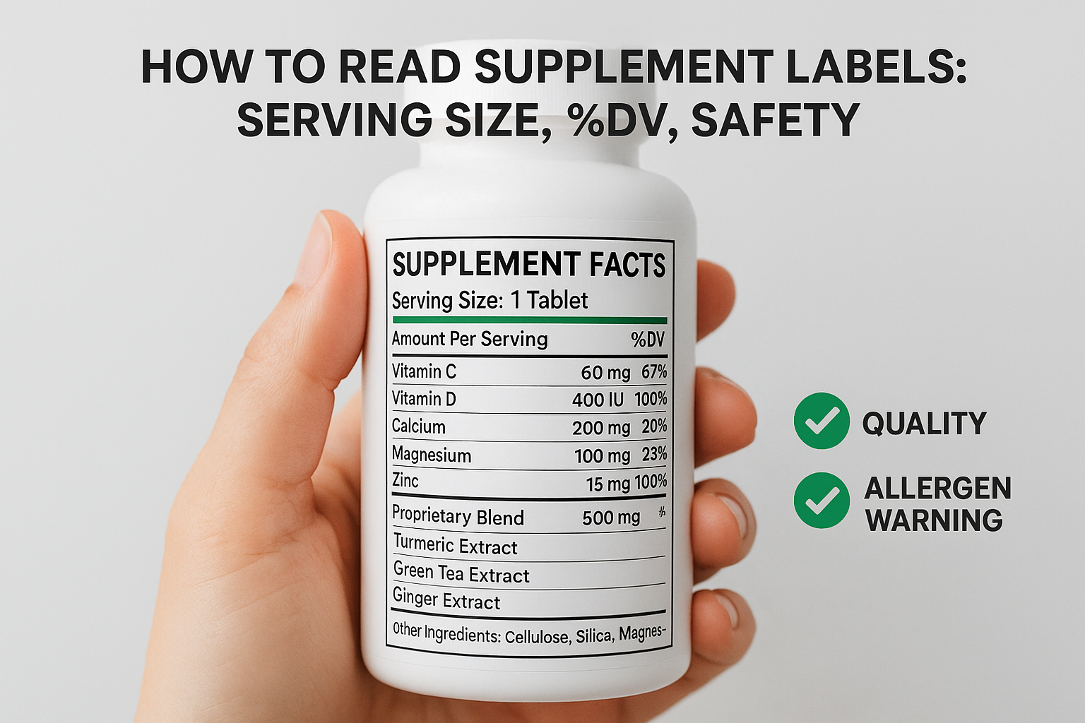 How To Read Supplement Labels: Serving Size, %DV, Safety