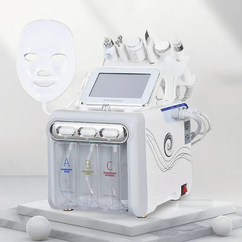 7-in-1 Hydrofacial machine in use on skin