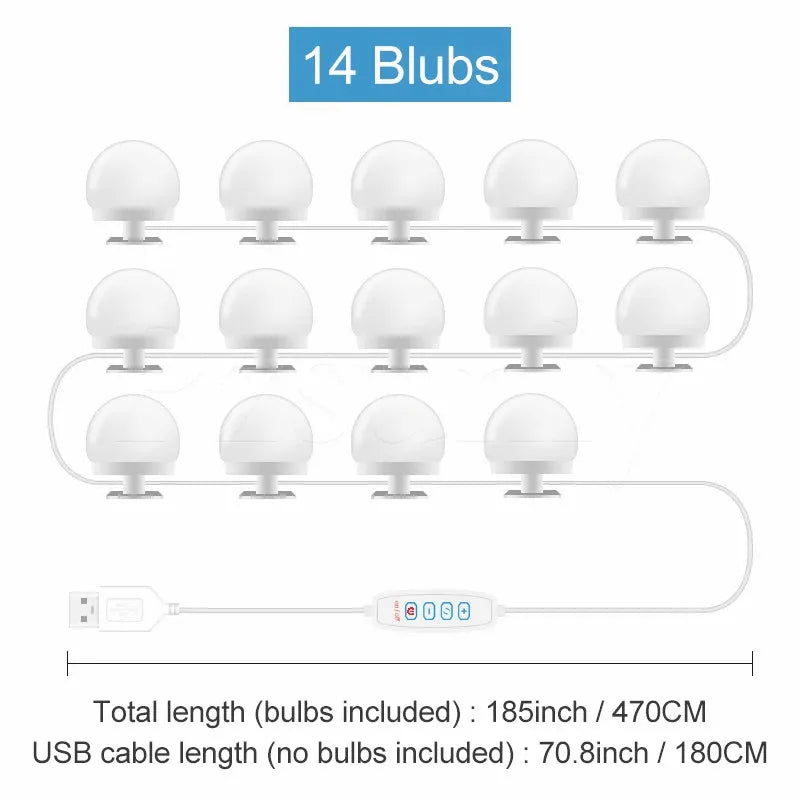 USB LED Vanity Mirror Light Kit — view 10
