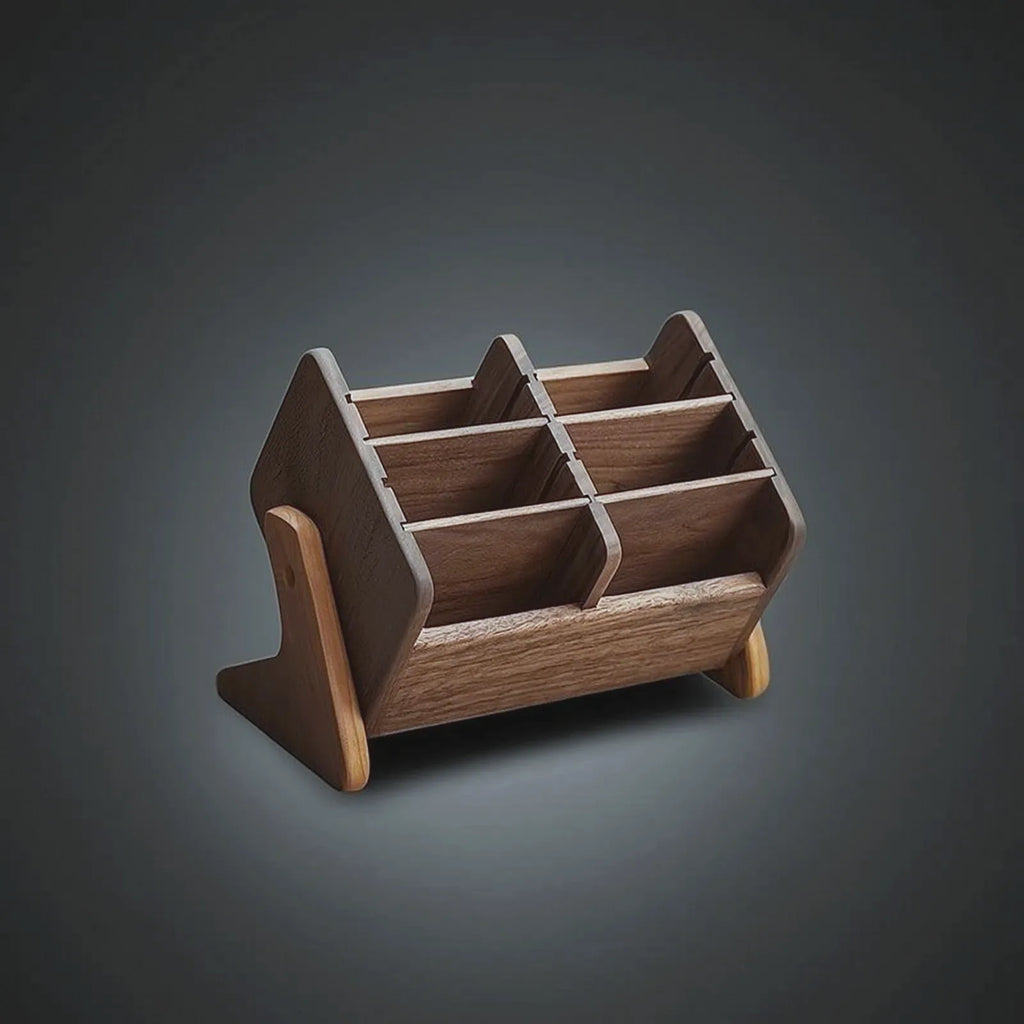 Wooden Cosmetic Storage Organizer with Compartments — view 5