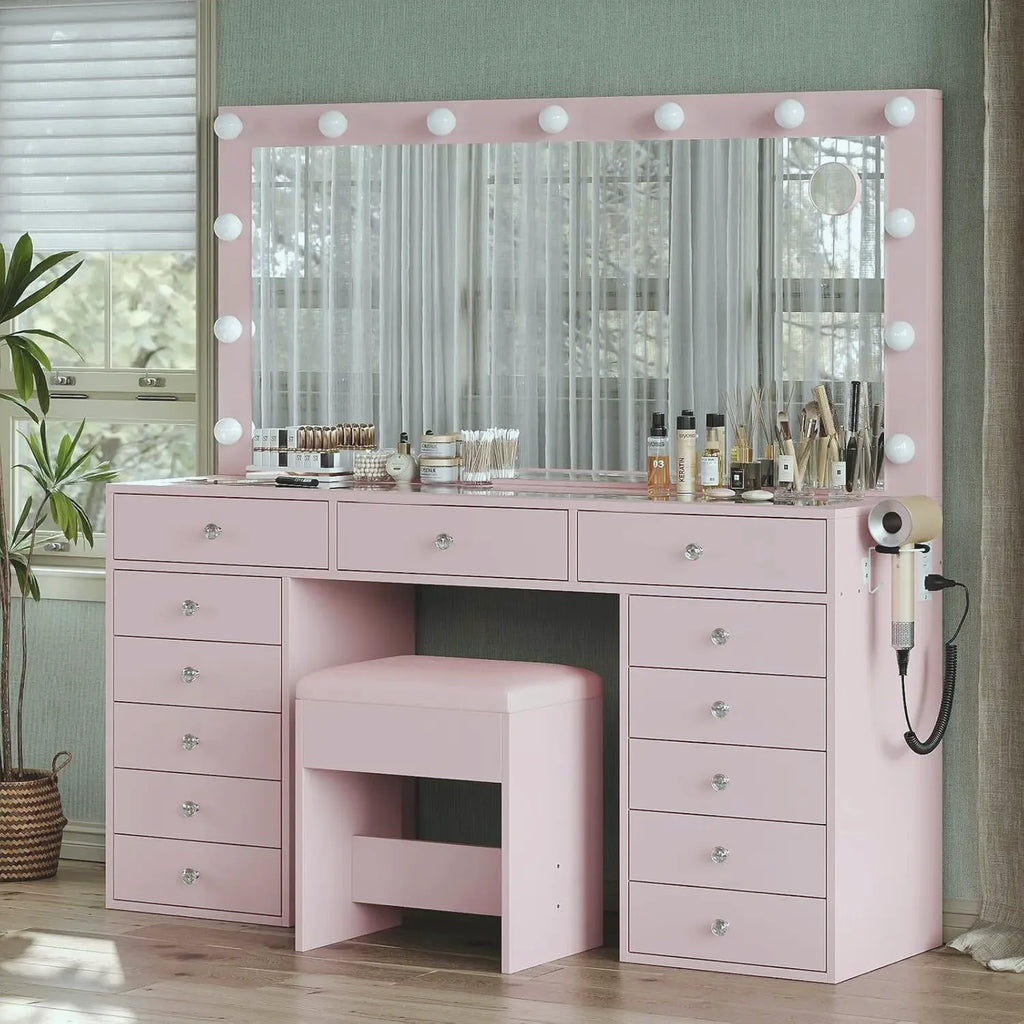 The Grand Vanity Desk with Charging Station & 13 Drawers — view 8