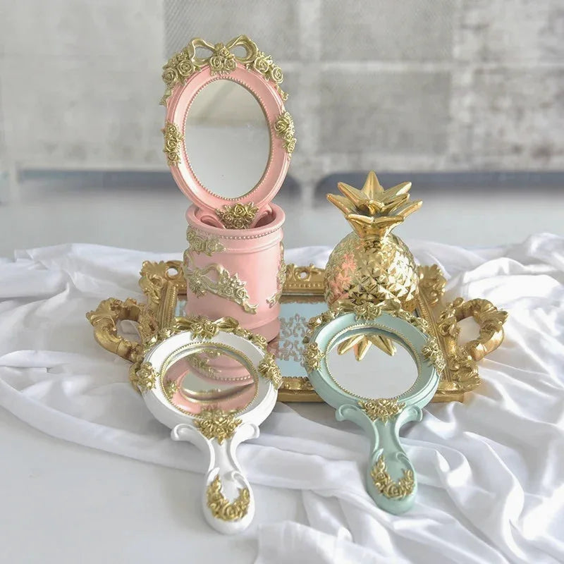 Vintage Handheld Vanity Mirror — view 5