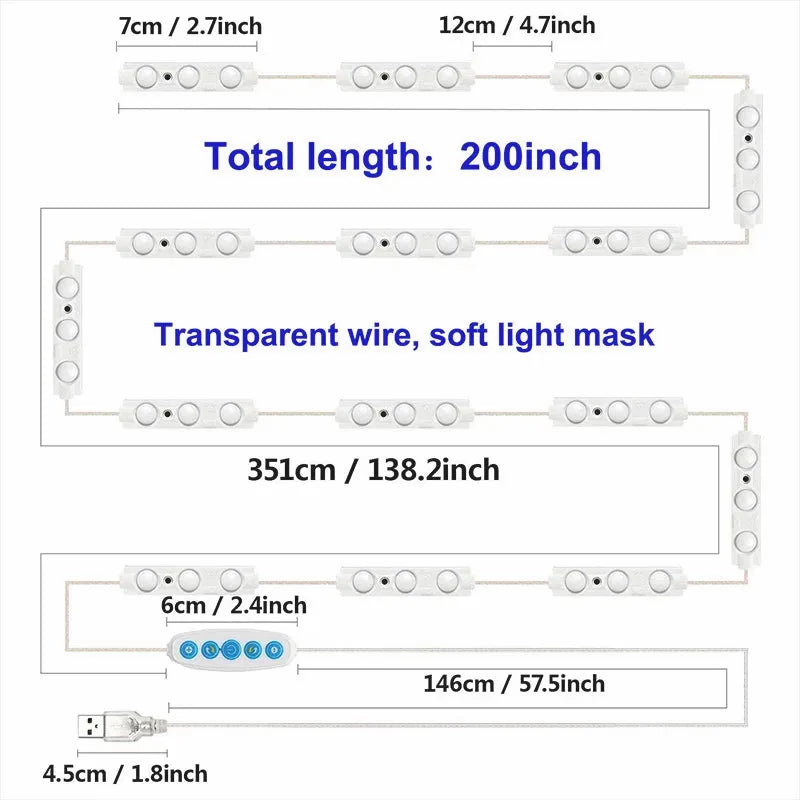 Dimmable LED Vanity Mirror Light Kit — view 4