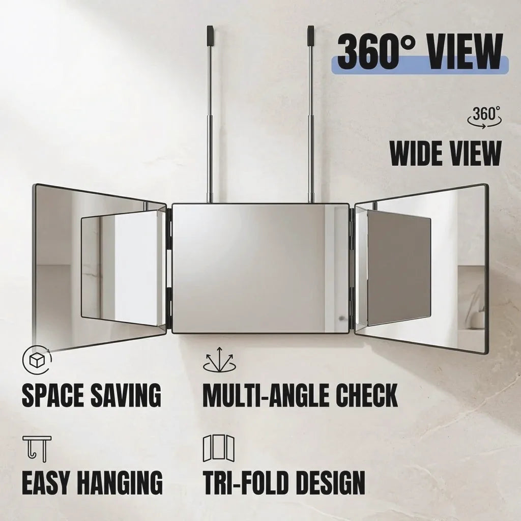 Foldable Three-Way Travel Vanity Mirror | Beautifully Within