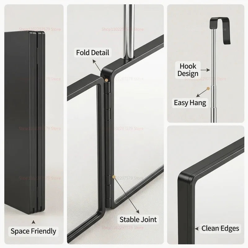 Foldable Three-Way Travel Vanity Mirror — view 3