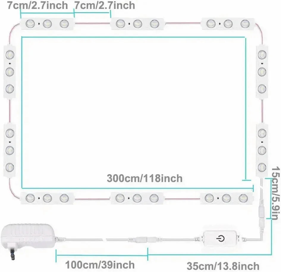 LED Vanity Mirror Light Strip Kit, Touch Dimmable — view 4