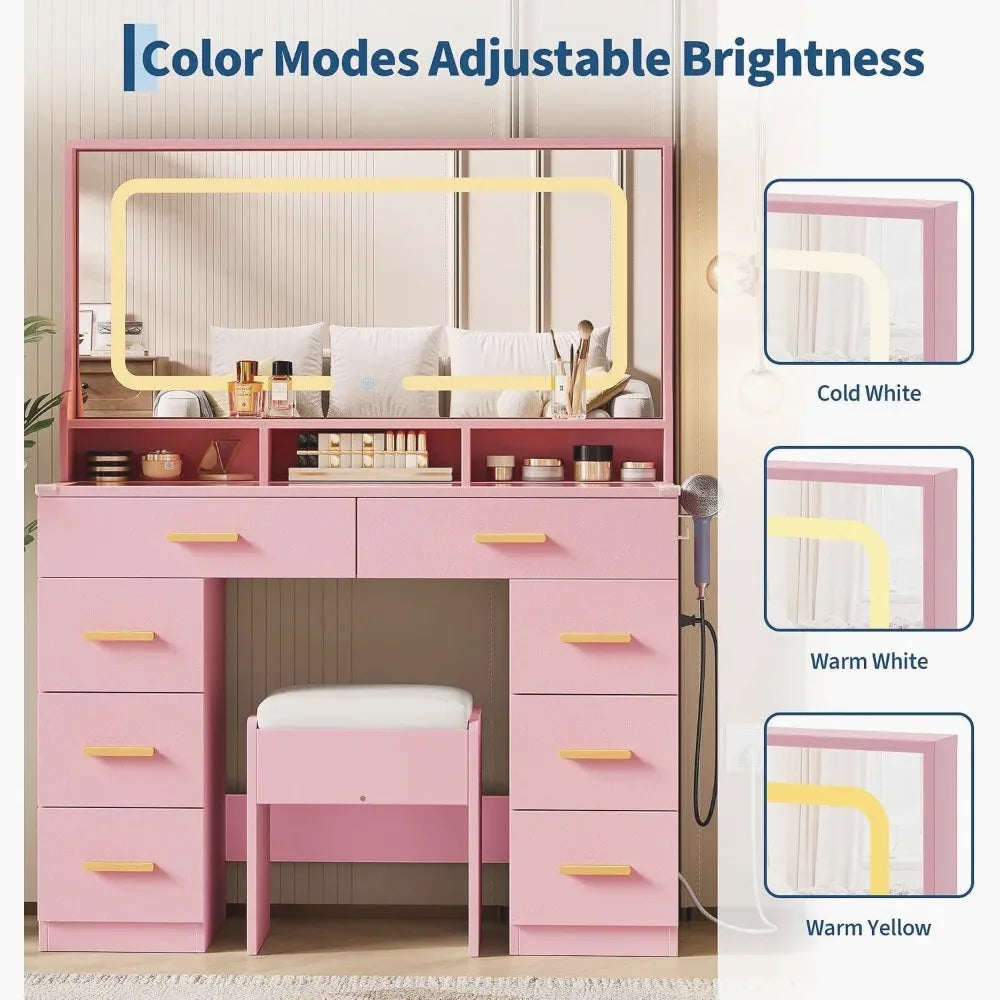 Blush Pink LED Vanity Desk Set — view 6