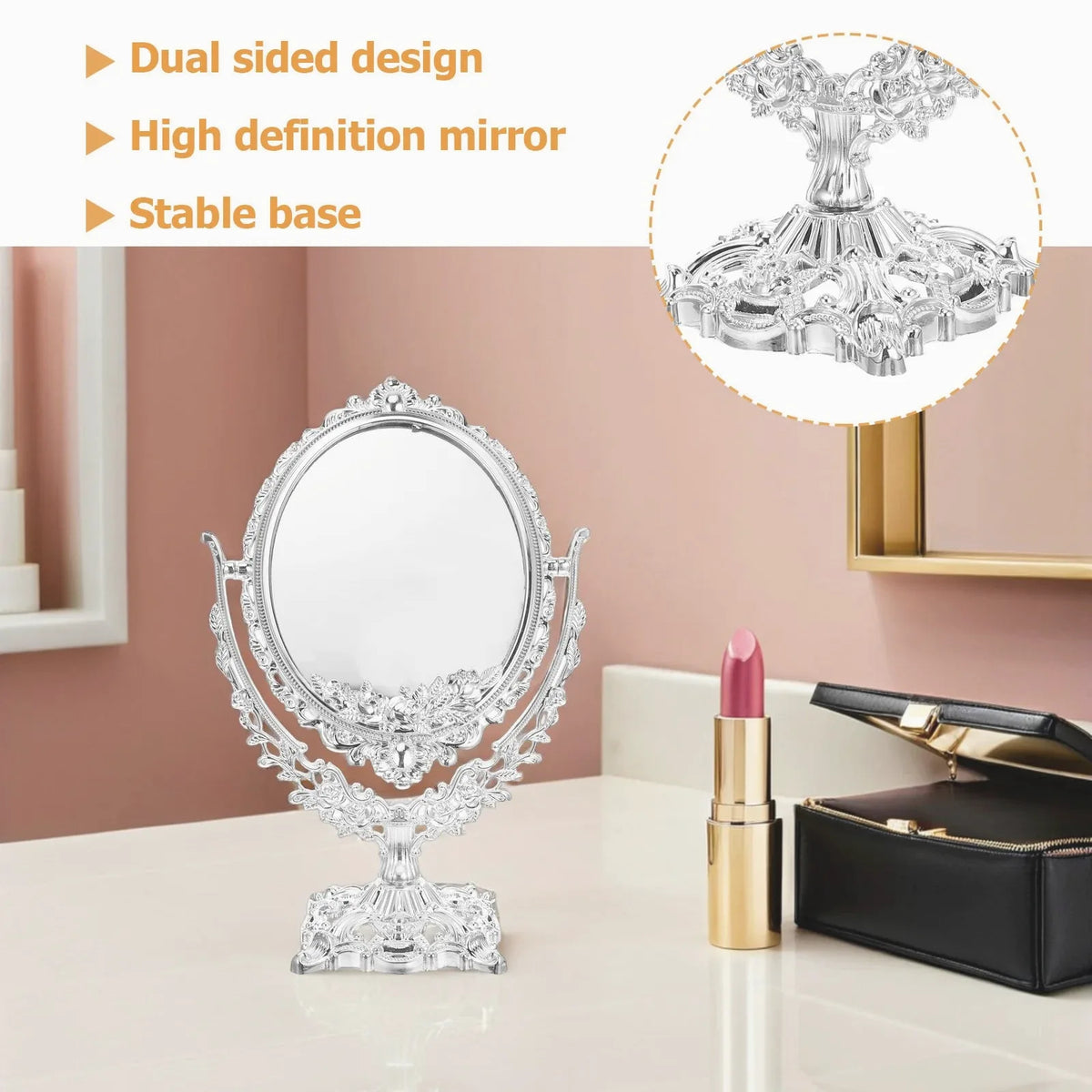 Retro Oval Swivel Vanity Mirror — view 3