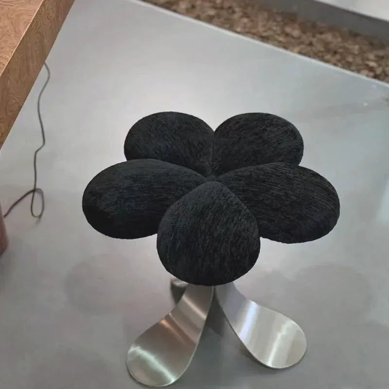 Velvet Vanity Stool with Steel Legs | Beautifully Within
