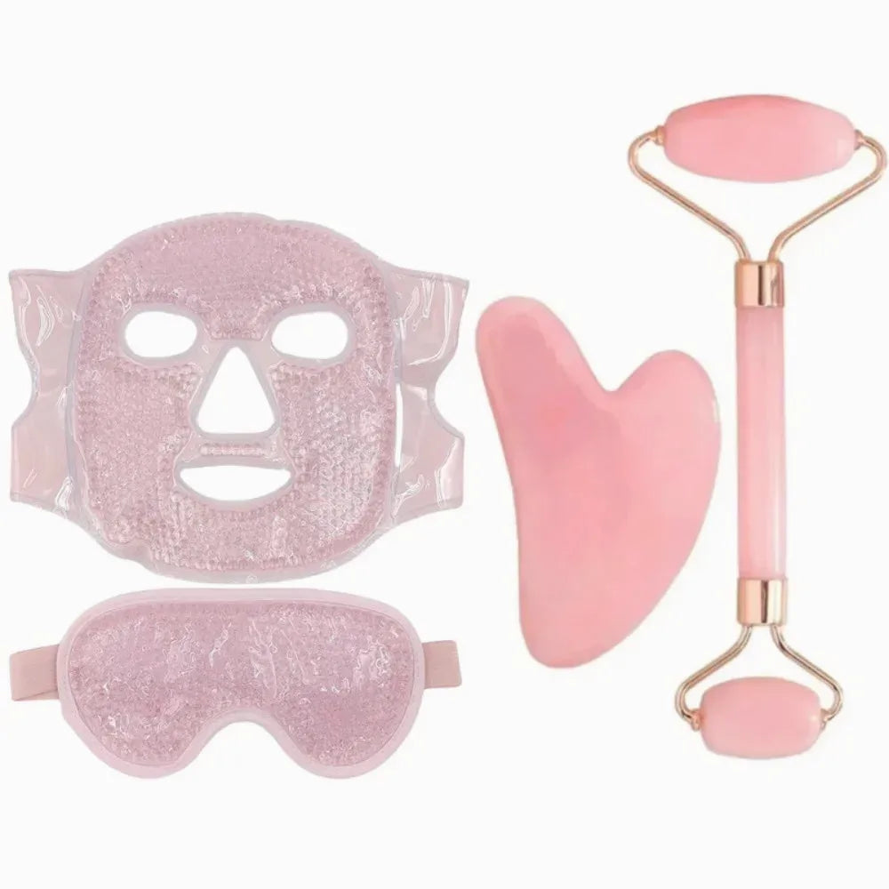 4-Piece Facial Care Set: Gel Mask, Gua Sha & Roller | Beautifully Within