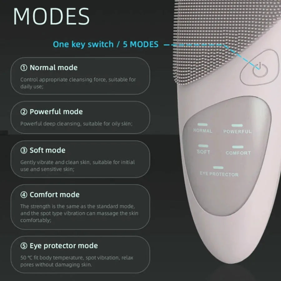 Sonic Heated Facial Cleansing Brush with Eye Massager — view 4