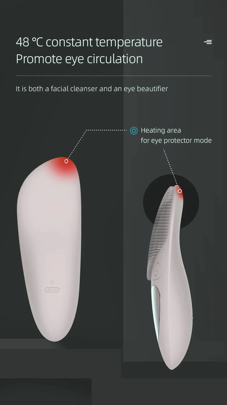 Sonic Heated Facial Cleansing Brush with Eye Massager — view 14