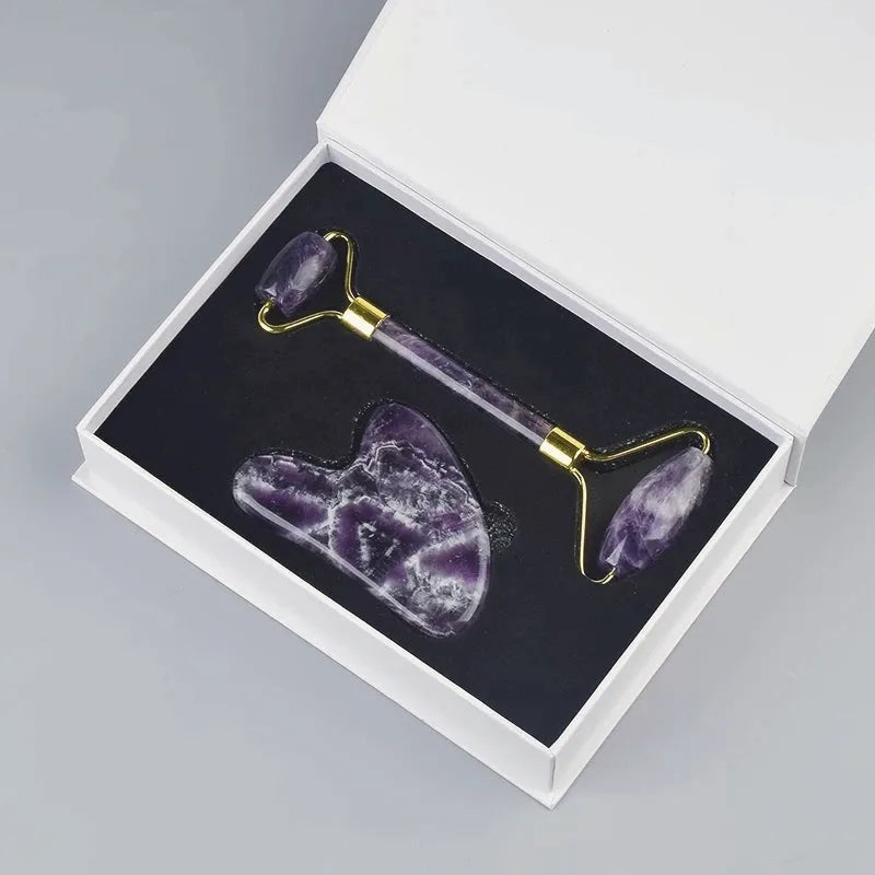 Amethyst Crystal Gua Sha & Massage Roller | Beautifully Within