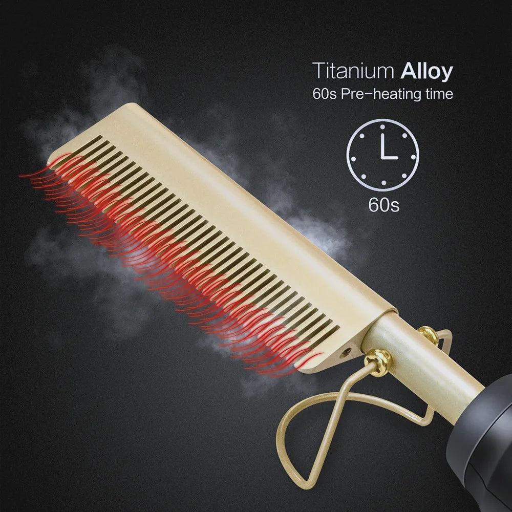 Ceramic Electric Hair Straightening Hot Comb — view 3