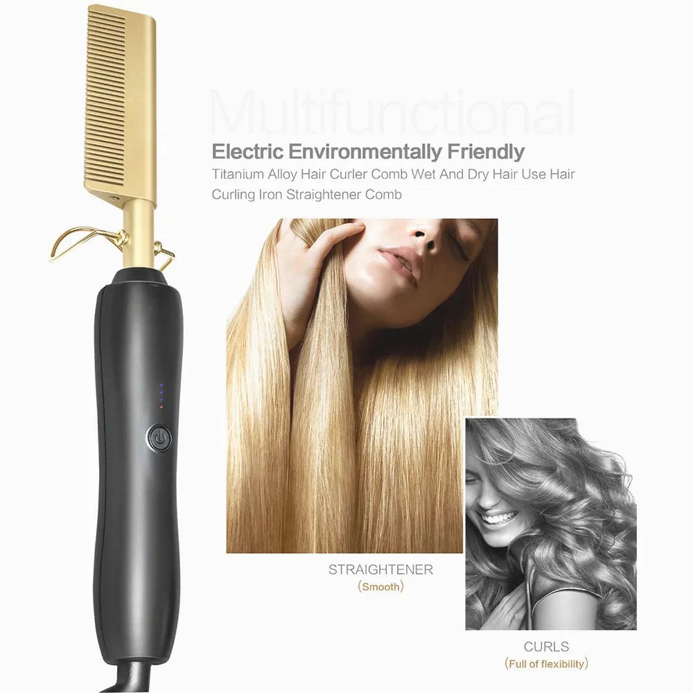 Ceramic Electric Hair Straightening Hot Comb — view 4