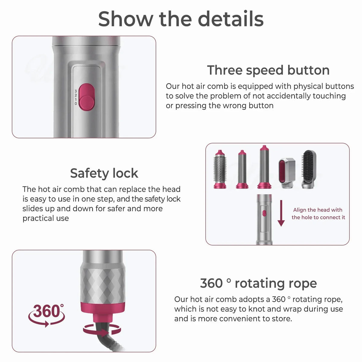 5-in-1 Negative Ion Hot Air Styling Brush — view 4