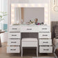 45.3 Vanity Desk With Glass Table top Illuminated White