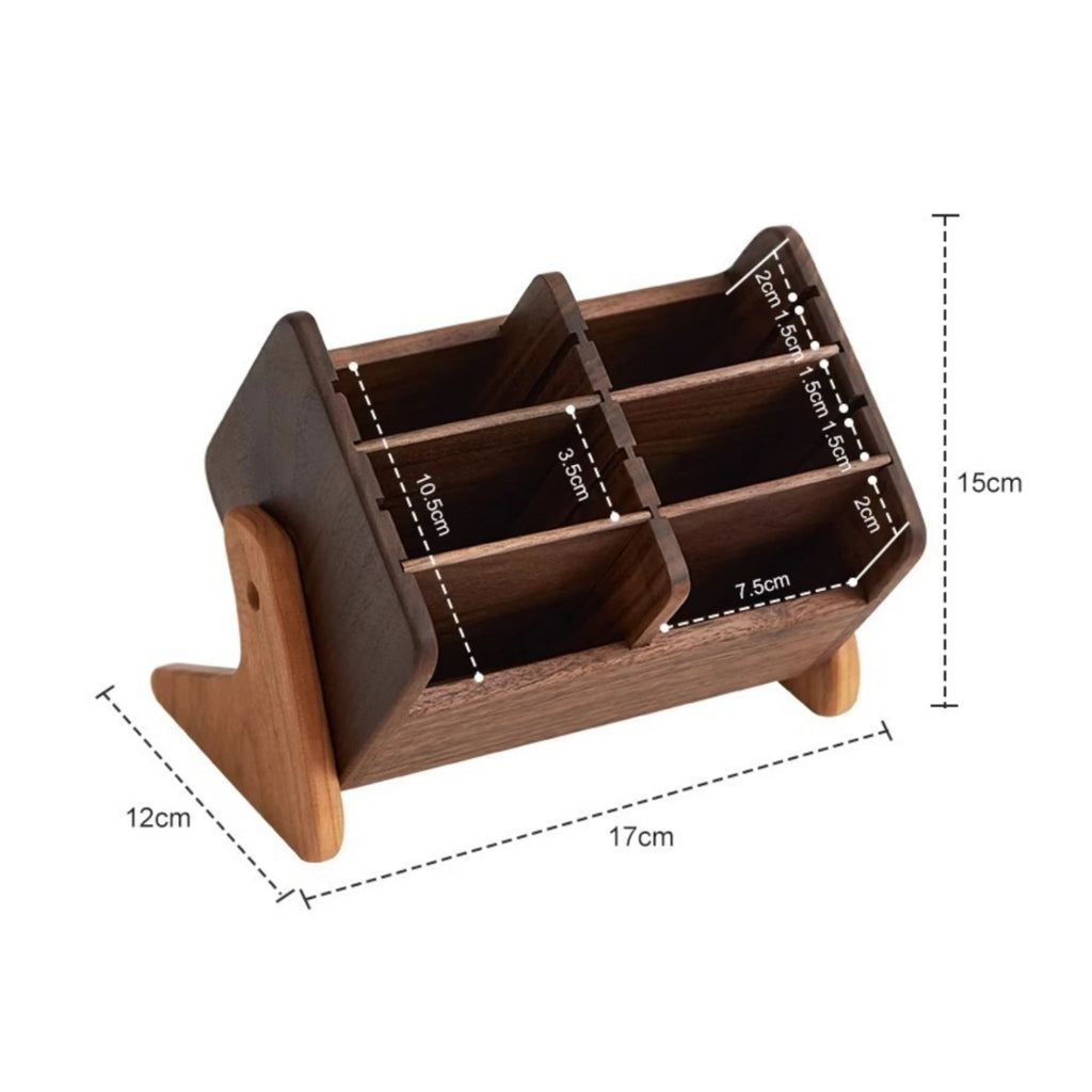 Wooden Cosmetic Storage Organizer with Compartments