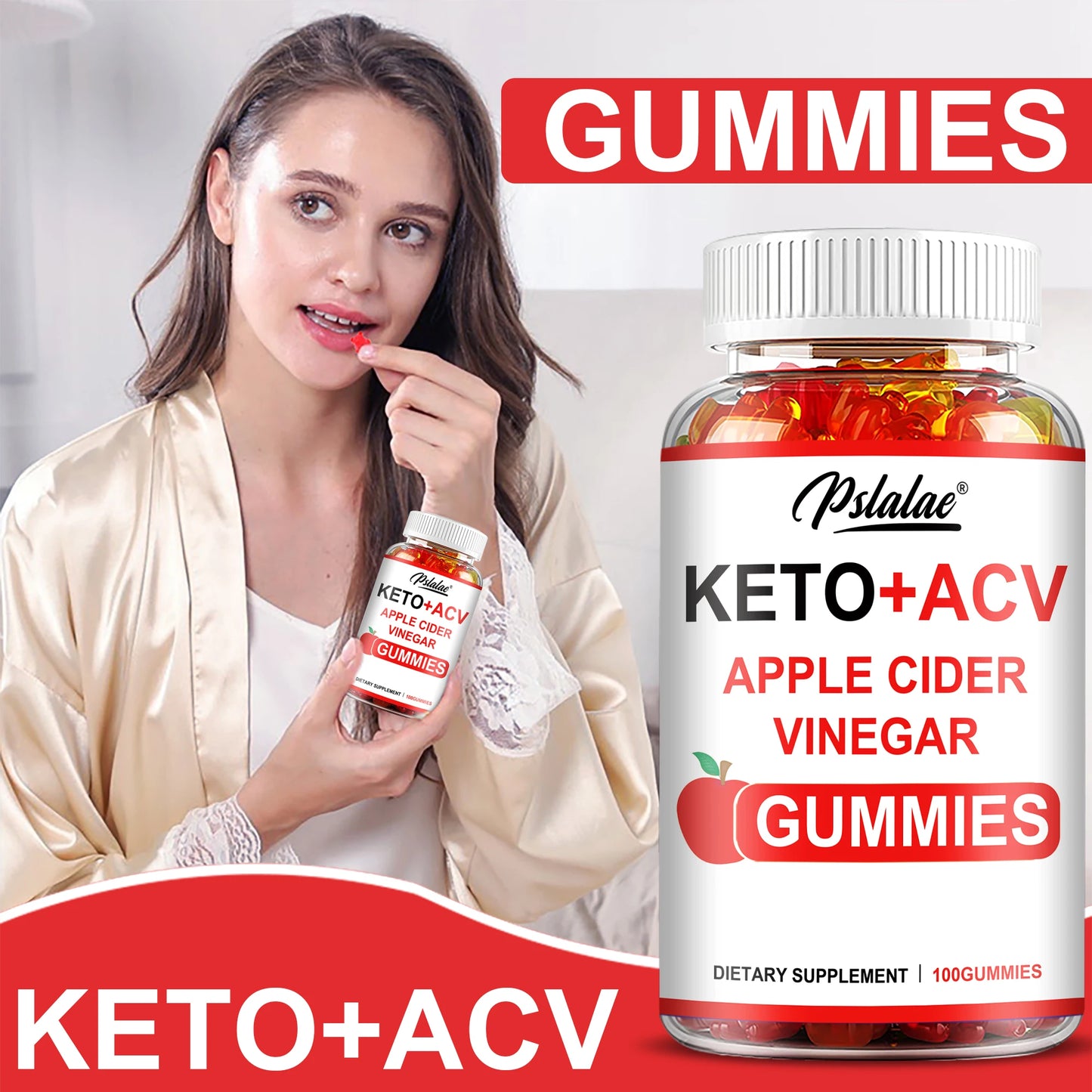 Keto + ACV Gummies – Weight Loss, Heart & Skin Support (100)