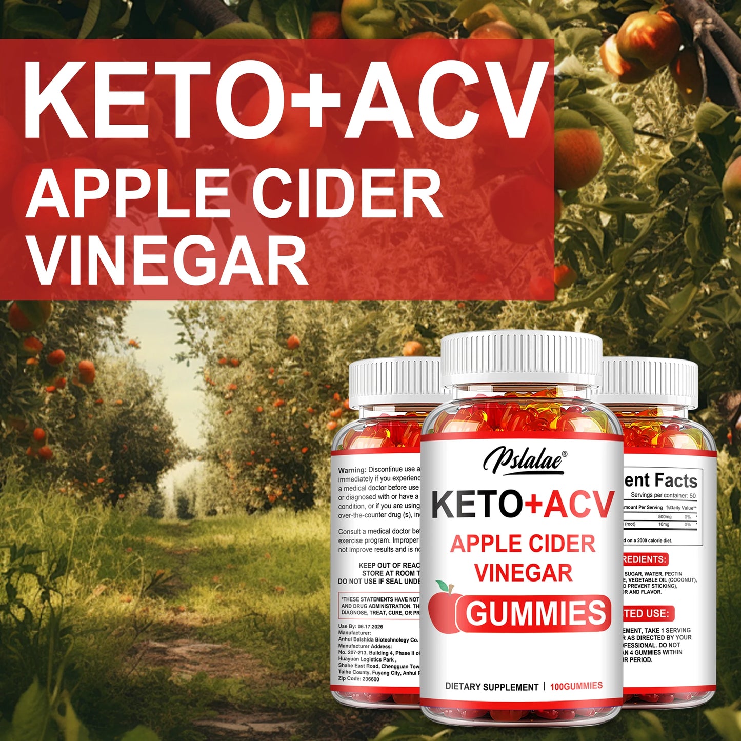 Keto + ACV Gummies – Weight Loss, Heart & Skin Support (100)