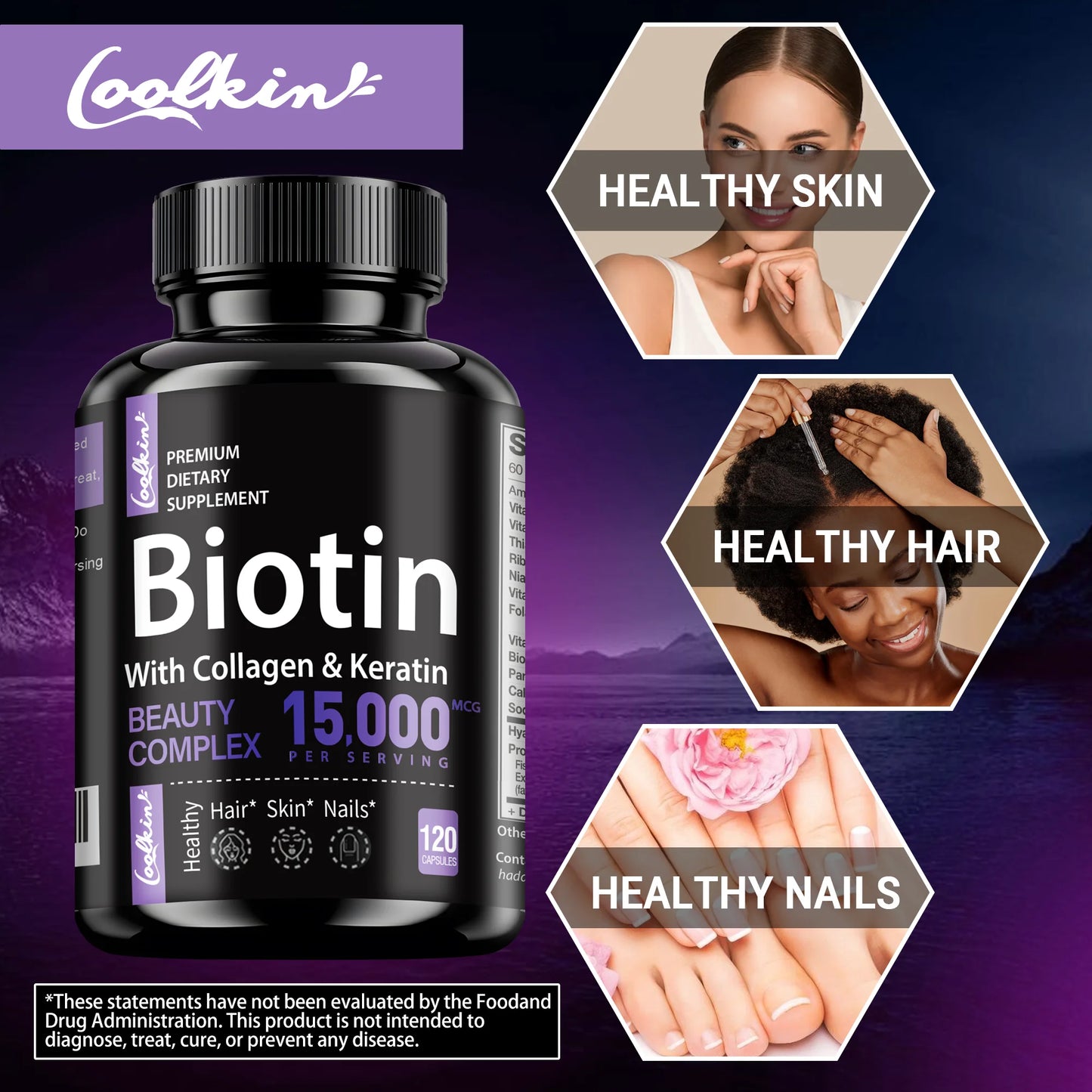 Biotin + Collagen & Keratin – Hair, Skin & Nails Support (120)