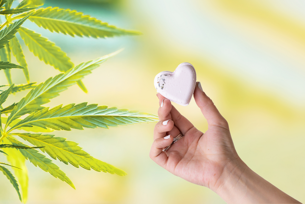Valentine's Bath Bombs with CBD -  5 Hearts Shaped with CBD - in a Gift Box (THC free)-2