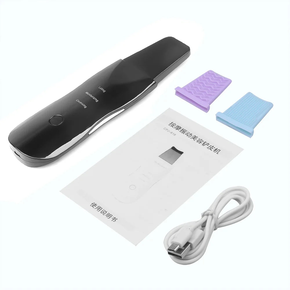 Ultrasonic Skin Scrubber Facial Cleanser Blackhead Remover Face Massager