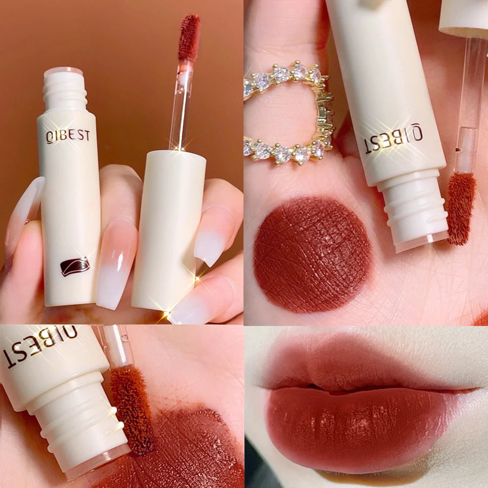 QIBEST 8 Colors Matte Lip Gloss – Waterproof Lip Tint