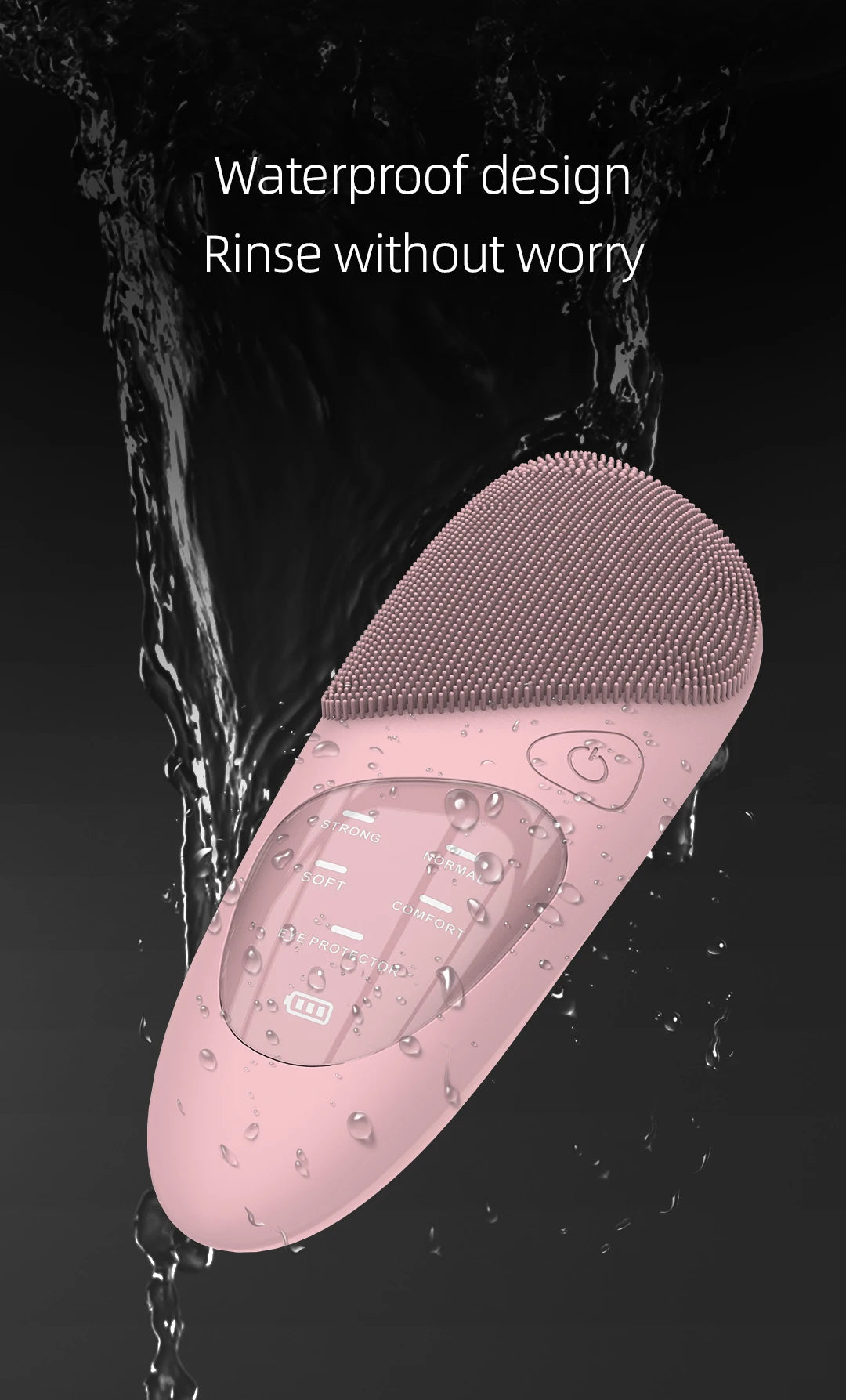 Sonic Heated Facial Cleansing Brush with Eye Massager