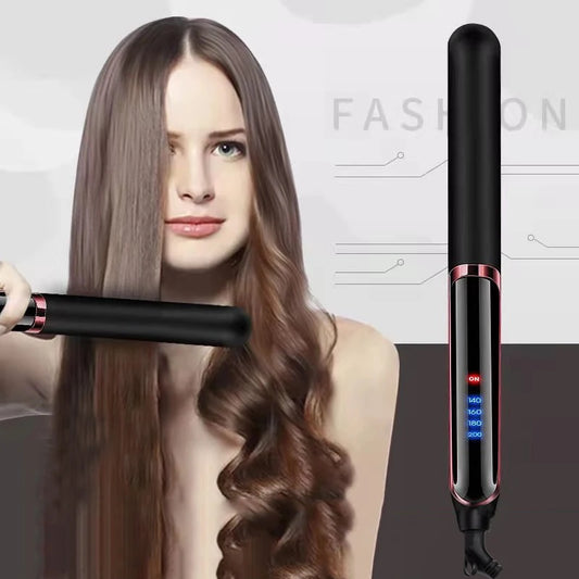 2-in-1 Hair Styler – Ceramic Straightener & Curling Comb