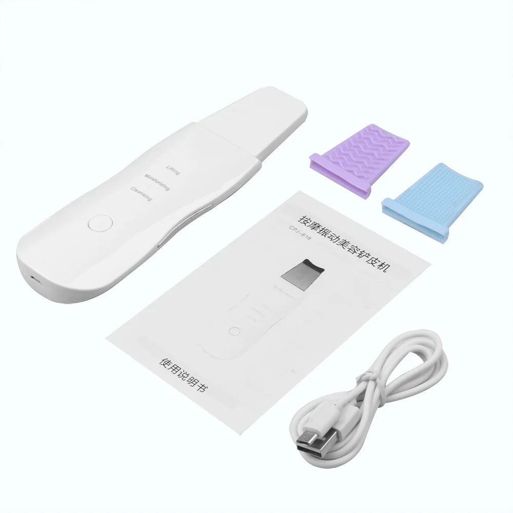 Ultrasonic Skin Scrubber Facial Cleanser Blackhead Remover Face Massager
