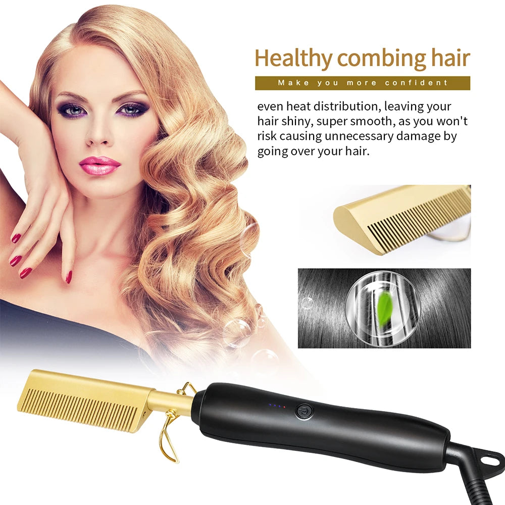 Heating Hot Comb – Electric Hair Straightening Brush
