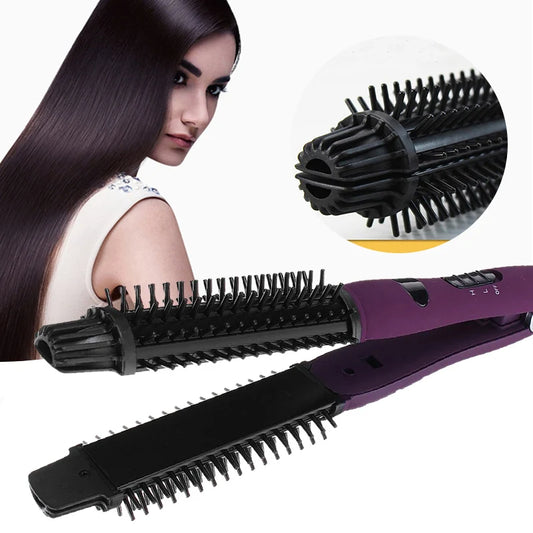 Portable 2-in-1 Hair Styler – Ceramic Straightener & Curler