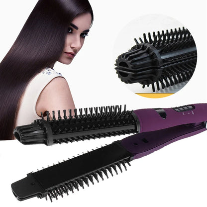 Portable 2-in-1 Hair Styler – Ceramic Straightener & Curler