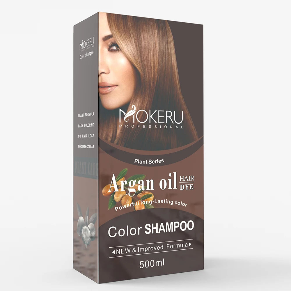 Mokeru Argan Hair Dye – Moisturizing Brown Shampoo