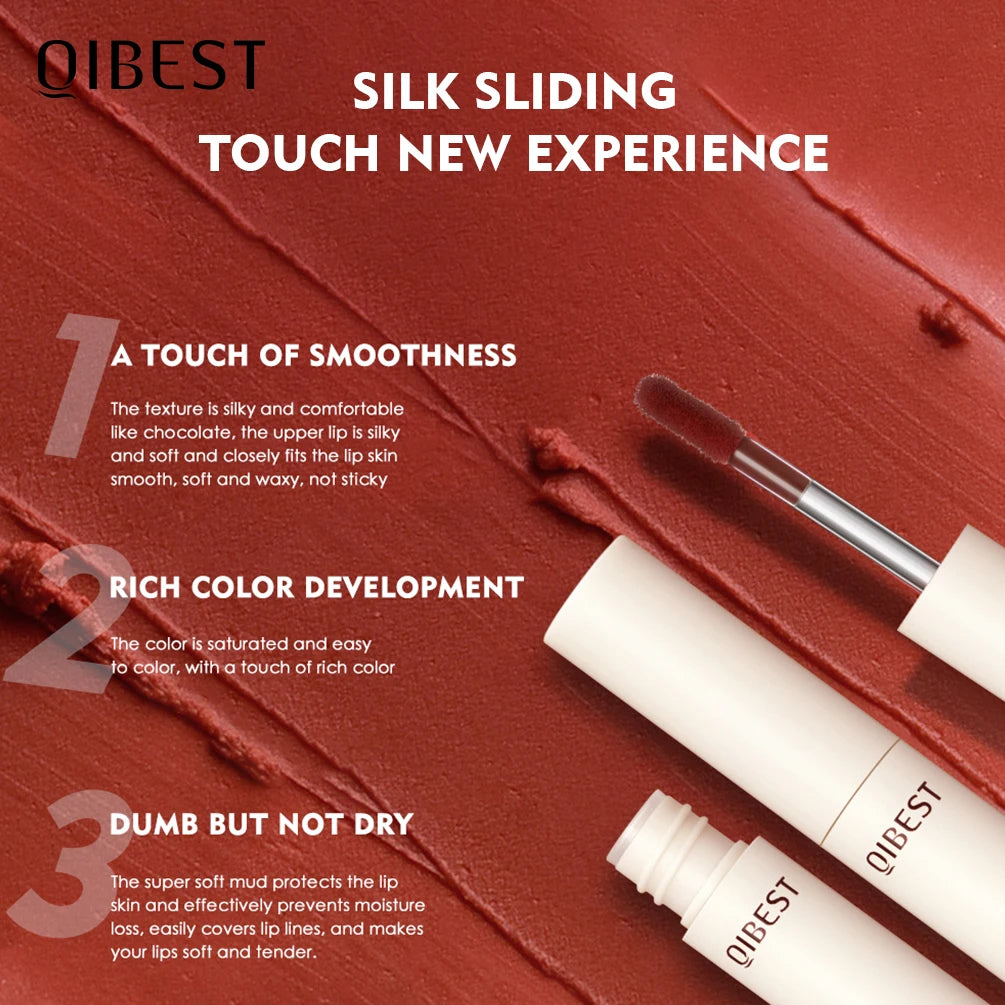 QIBEST 8 Colors Matte Lip Gloss – Waterproof Lip Tint