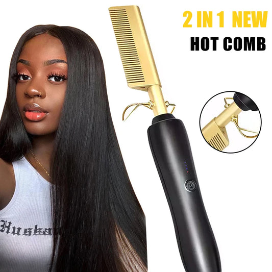 Heating Hot Comb – Electric Hair Straightening Brush