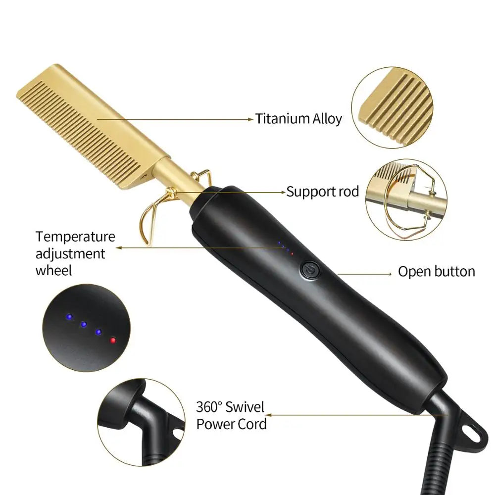 Ceramic Electric Hair Straightening Hot Comb - image 2