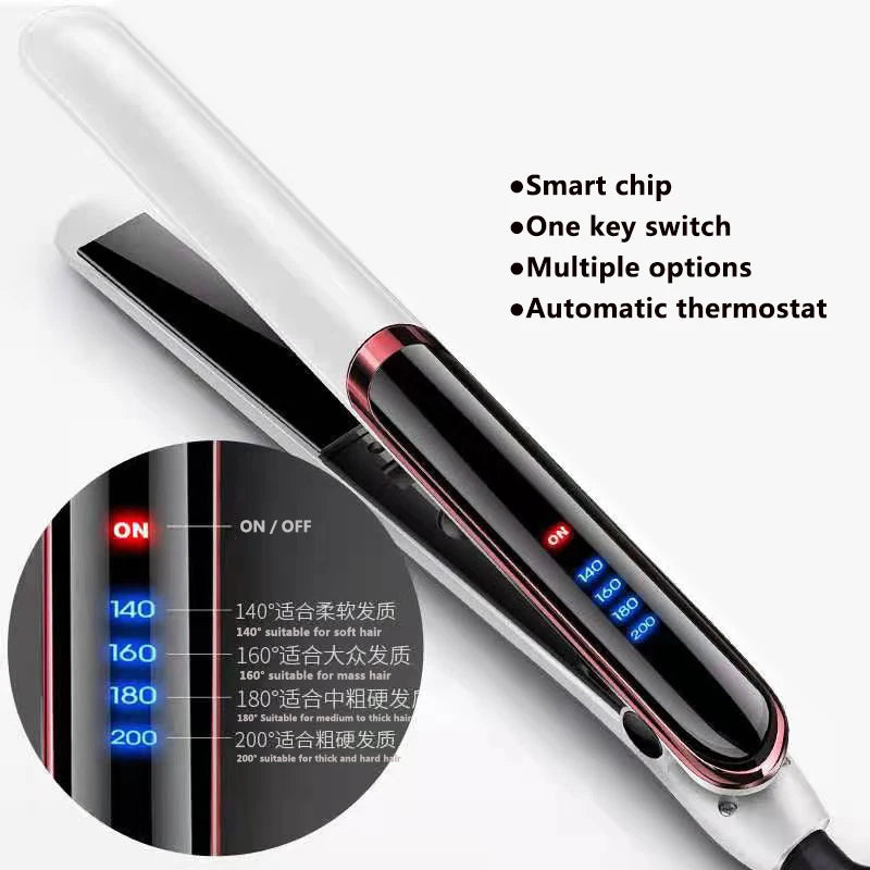 2-in-1 Hair Styler – Ceramic Straightener & Curling Comb