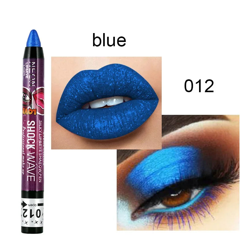 2 In 1  Eyeshadow Lipstick Stick Pencil Waterproof Glitter Matte Eye Shadow Makeup Pigment  Eyeshadow Pen