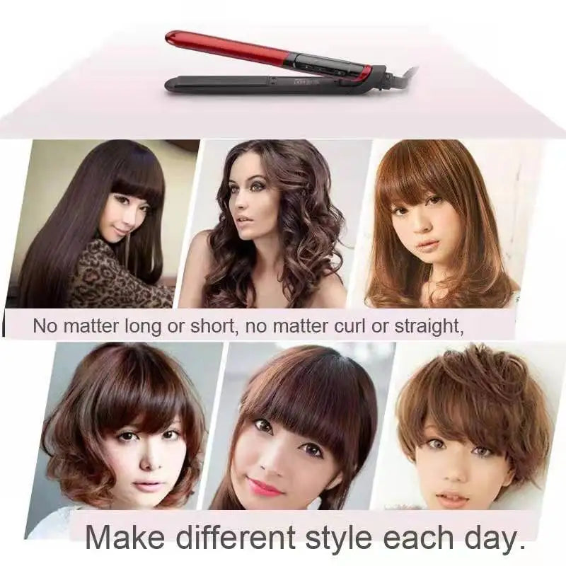 2-in-1 Hair Straightener – Flat Iron & Curler Combo