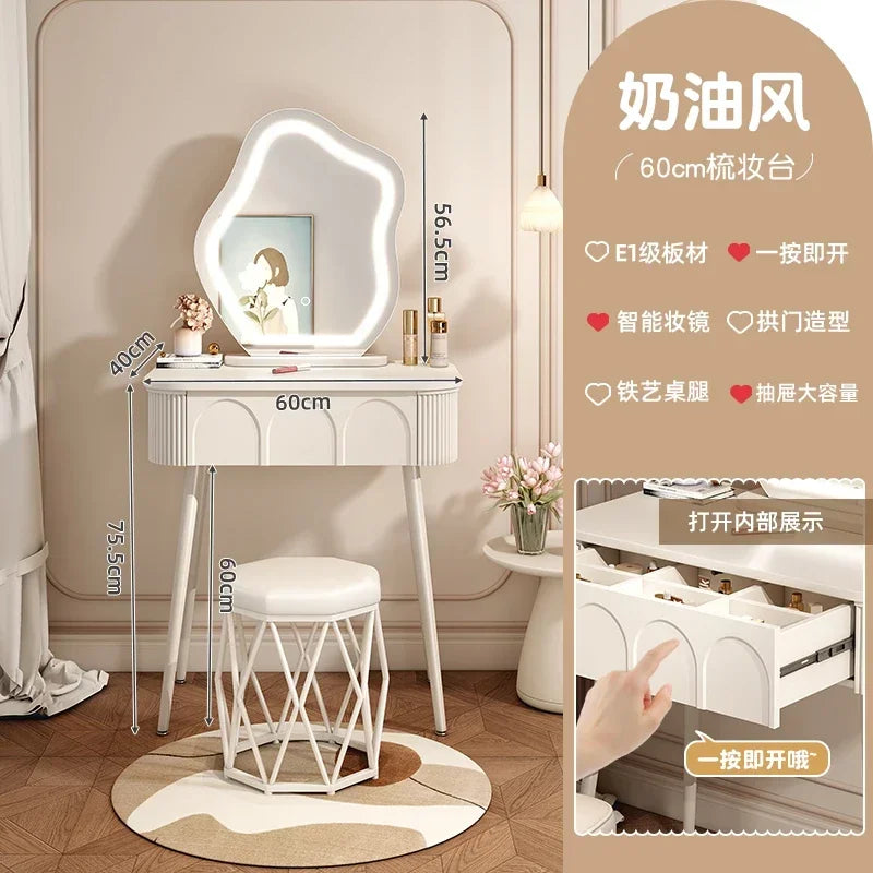 Simple Vanity Table Classic Vintage Drawer Storage Vanity Table European Modern Table Coiffeuse Maquillage Bedroom Furniture