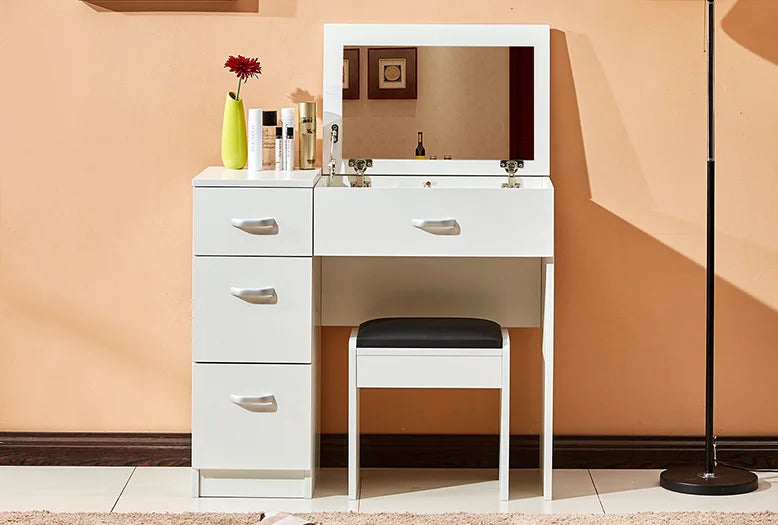 Compact Folding Corner Vanity Table