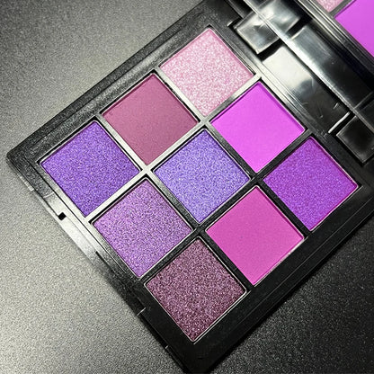 9 Color Purple Glitter Eyeshadow Palette
