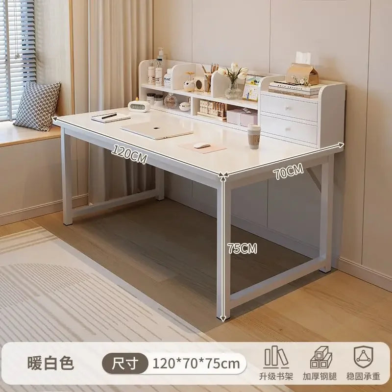 Simple Dressing Table Makeup Table with Storage Vanity Desk with Mirror and Led Lights Study Table Student Desk for Bedroom